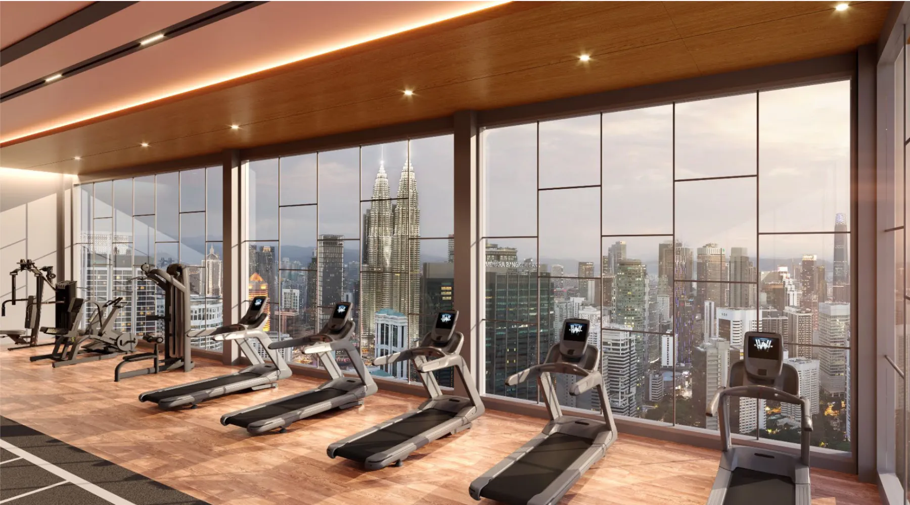 Centrix KLCC sky gymnasium with city views, artist's impression