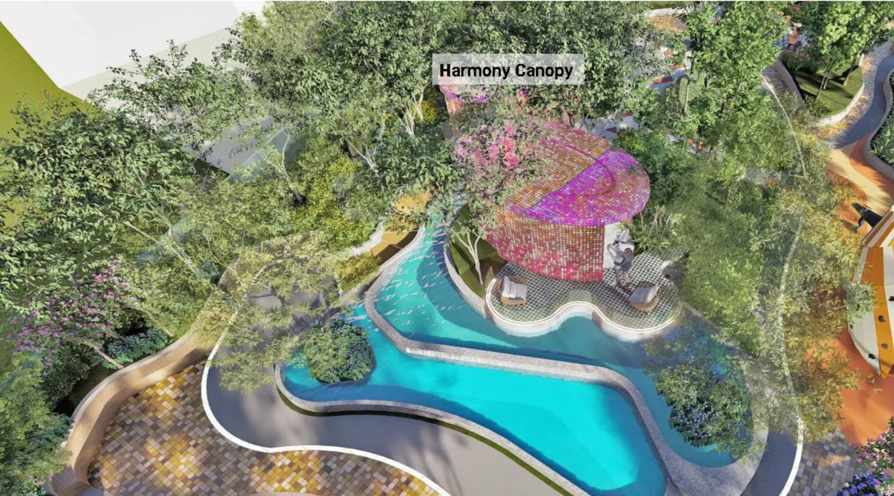 Centrix KLCC reverie Garden with the Rhapsody water cascades, artist's impression