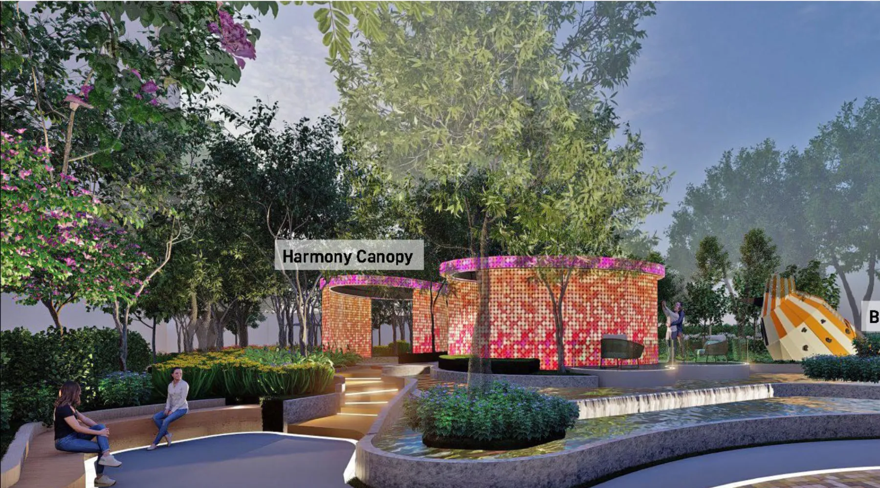 Centrix KLCC water cascade and garden seating, artist's impression